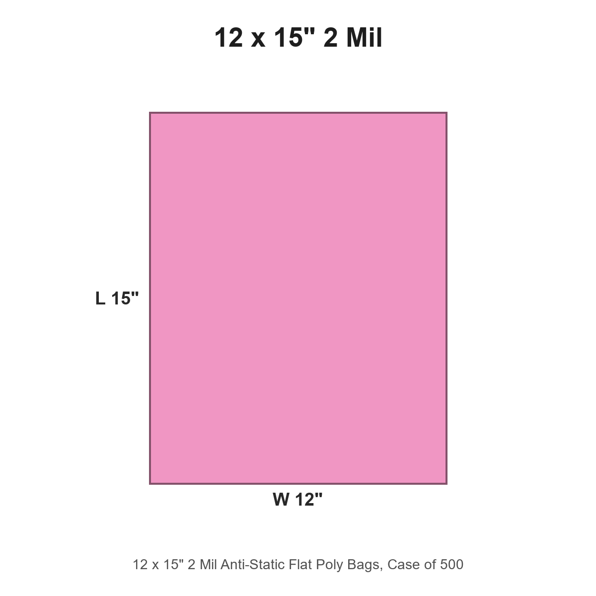 12 x 15" 2 Mil Anti-Static Flat Poly Bags