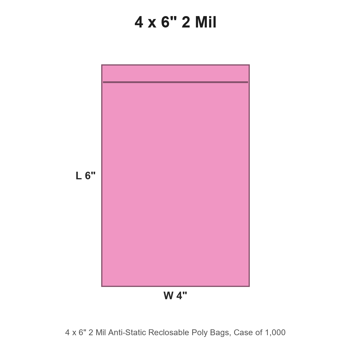 4 x 6" 2 Mil Anti-Static Reclosable Poly Bags
