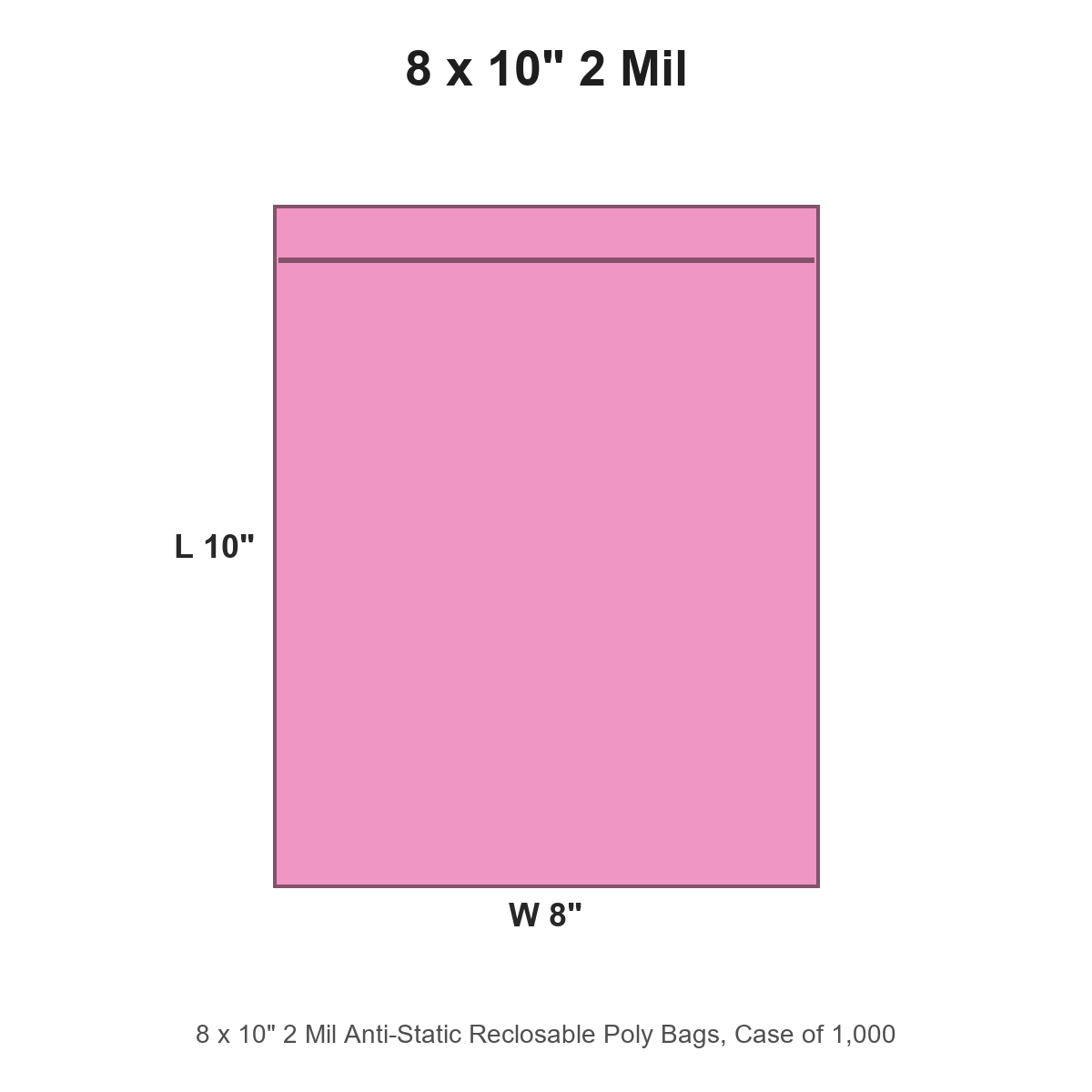 8 x 10" 2 Mil Anti-Static Reclosable Poly Bags