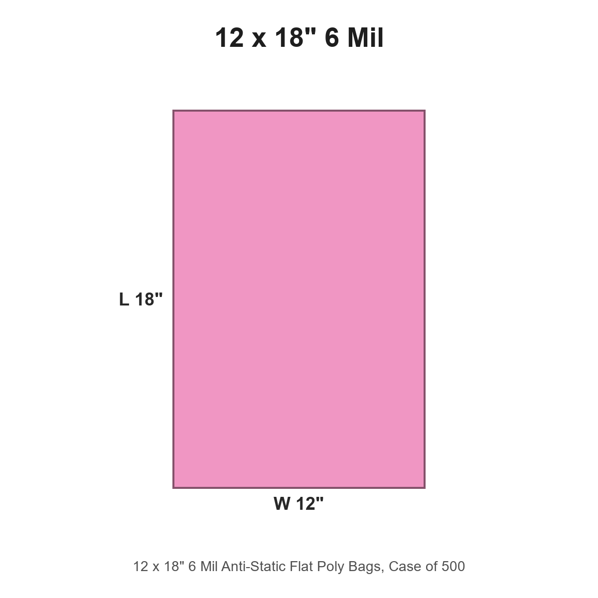 12 x 18" 6 Mil Anti-Static Flat Poly Bags