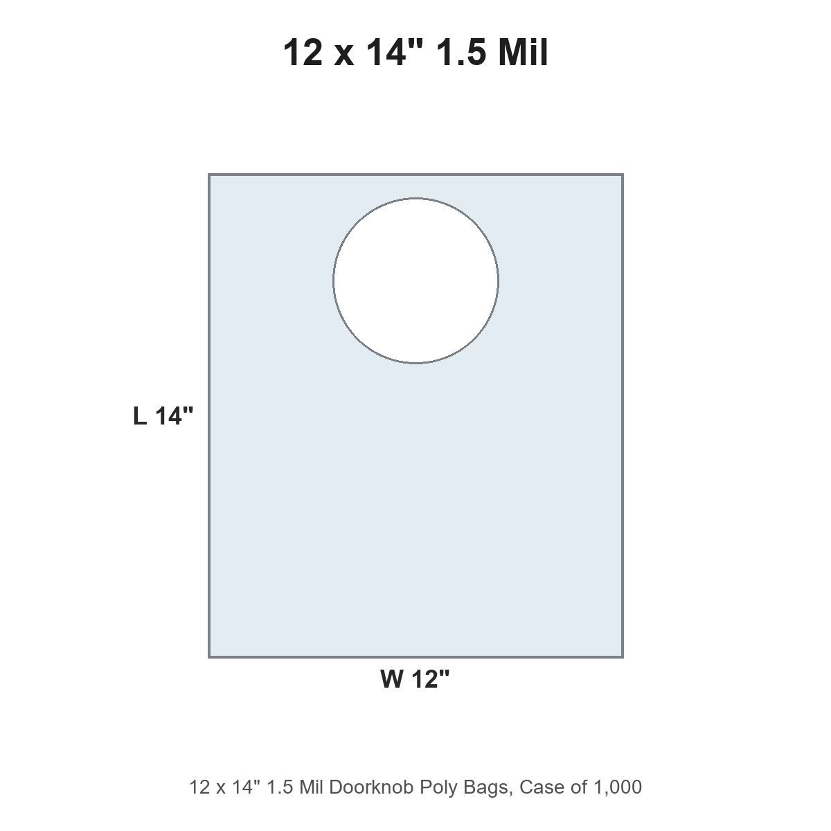 12 x 14" 1.5 Mil Doorknob Poly Bags