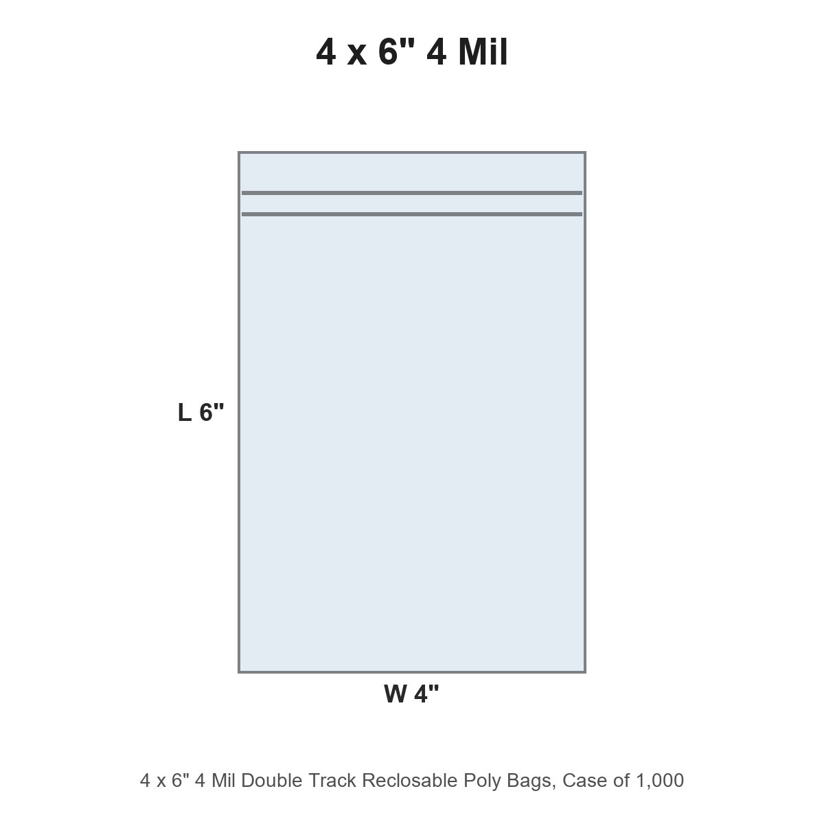 4 x 6" 4 Mil Double Track Reclosable Poly Bags