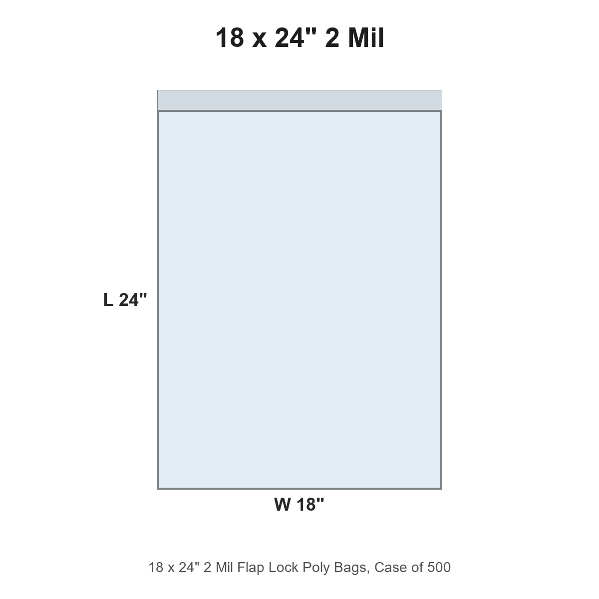 18 x 24" 2 Mil Flap Lock Poly Bags