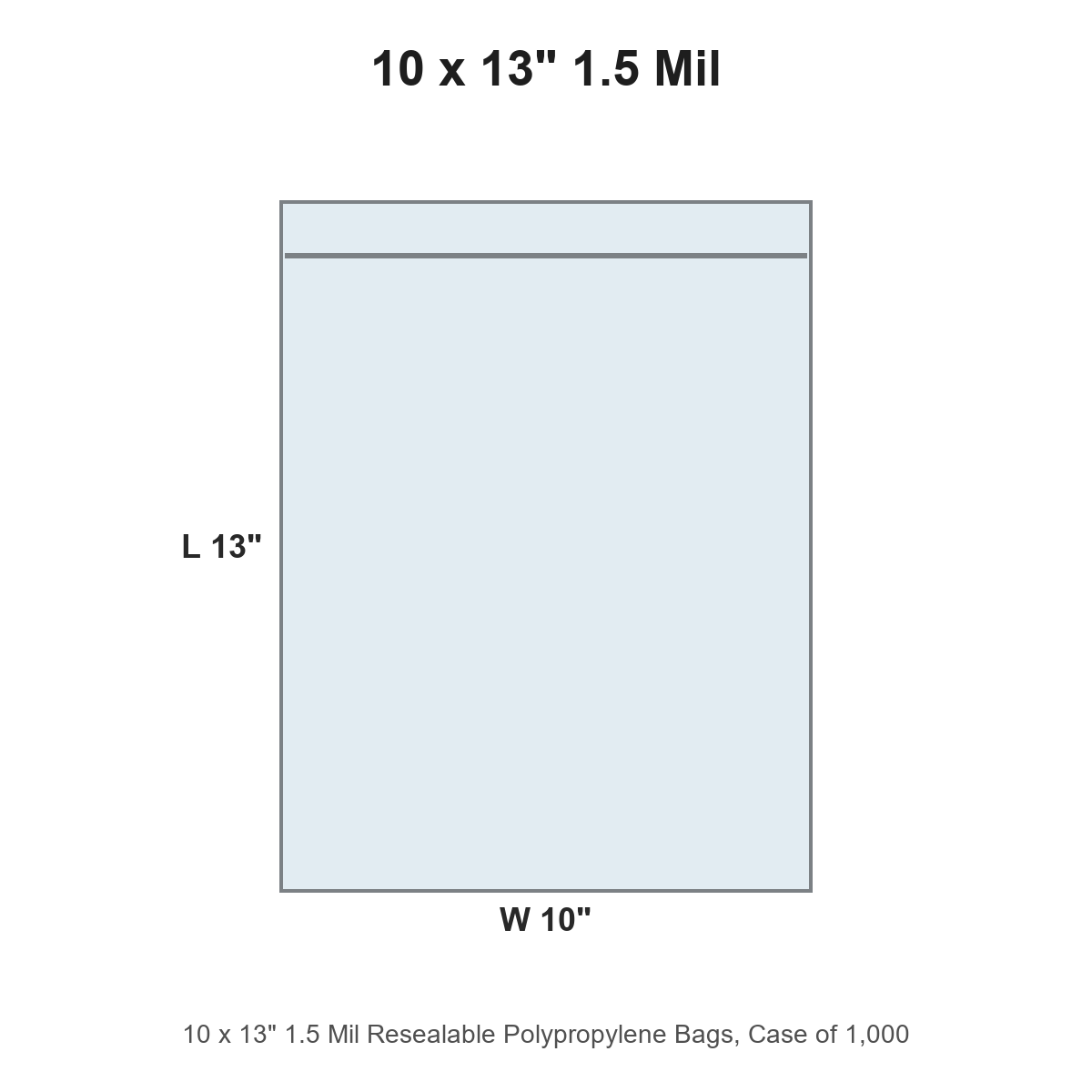 10 x 13" 1.5 Mil Resealable Polypropylene Bags