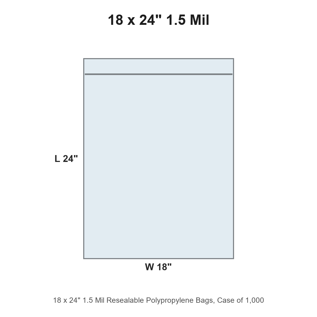 18 x 24" 1.5 Mil Resealable Polypropylene Bags