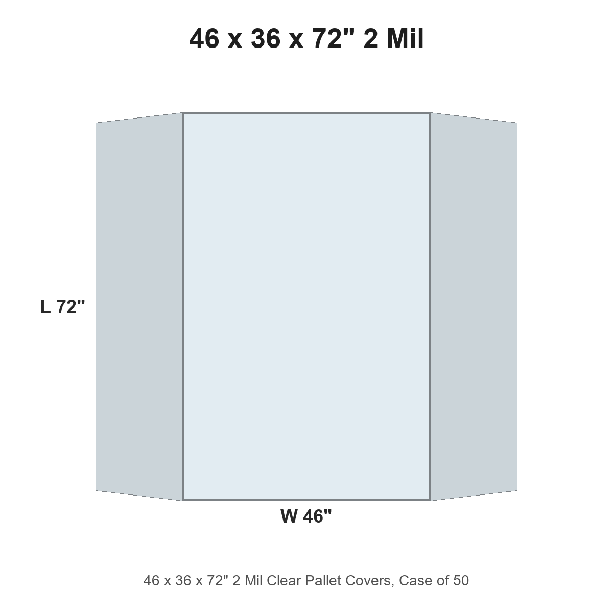 46 x 36 x 72" 2 Mil Clear Pallet Covers