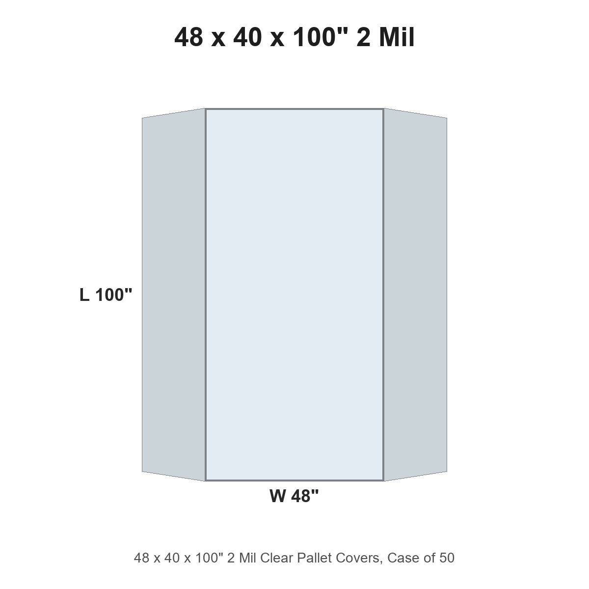 48 x 40 x 100" 2 Mil Clear Pallet Covers