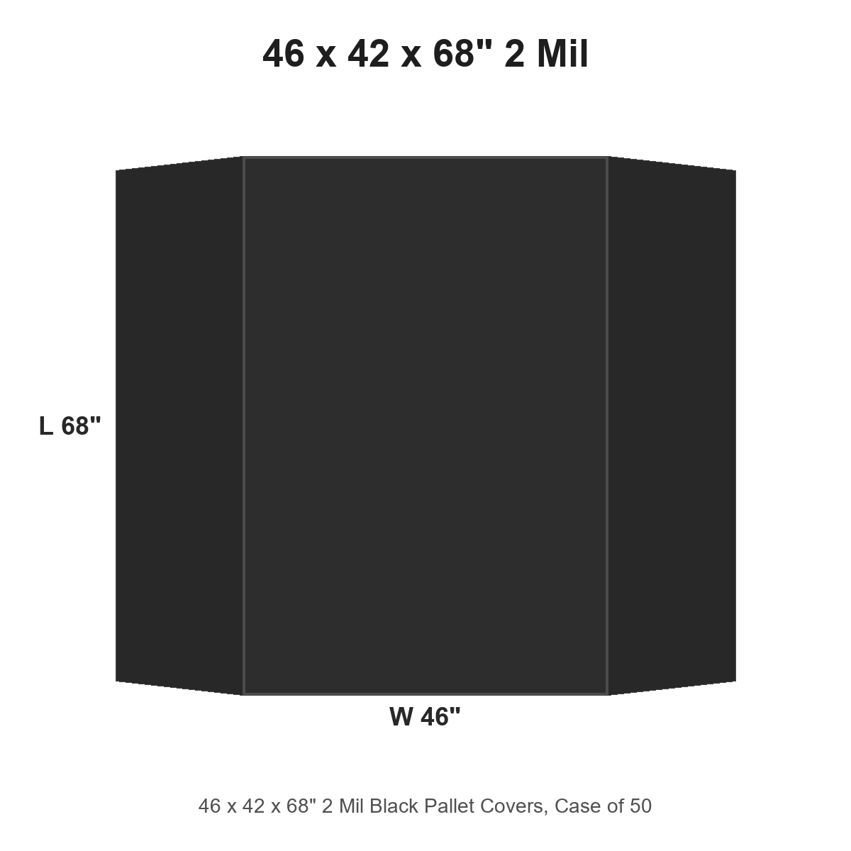 46 x 42 x 68" 2 Mil Black Pallet Covers