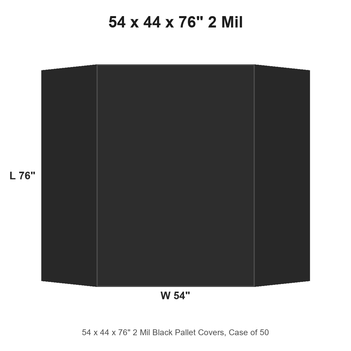 54 x 44 x 76" 2 Mil Black Pallet Covers