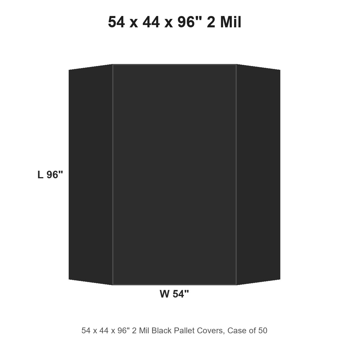54 x 44 x 96" 2 Mil Black Pallet Covers