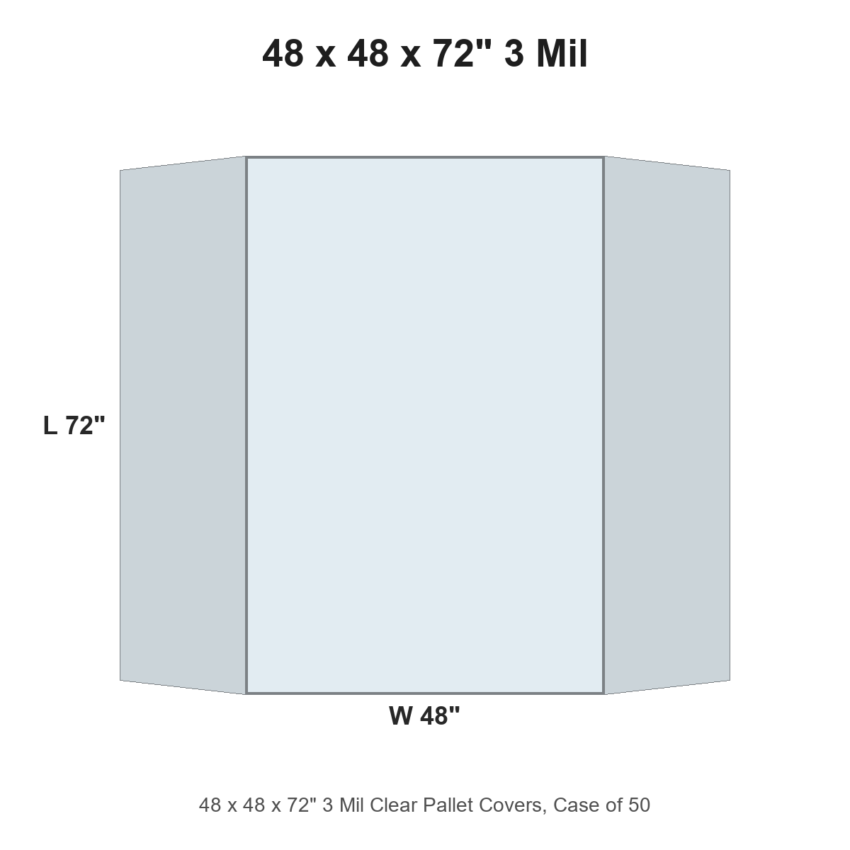 48 x 48 x 72" 3 Mil Clear Pallet Covers