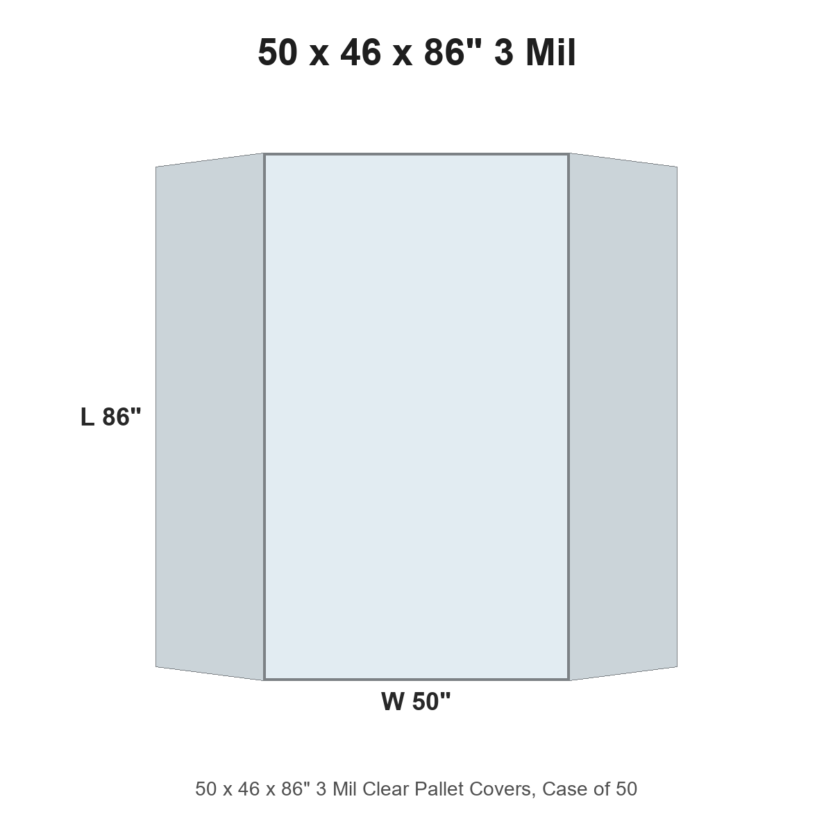 50 x 46 x 86" 3 Mil Clear Pallet Covers