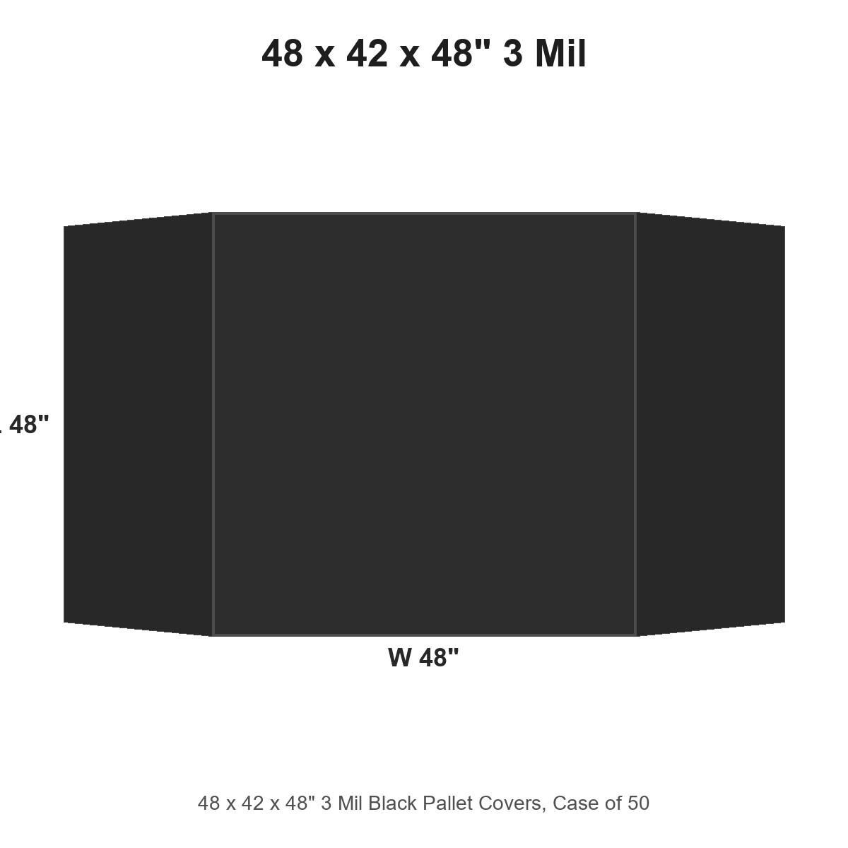 48 x 42 x 48" 3 Mil Black Pallet Covers