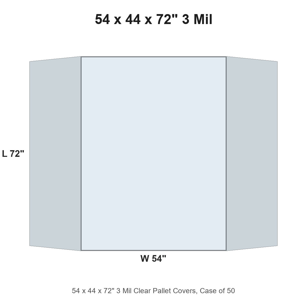 54 x 44 x 72" 3 Mil Clear Pallet Covers