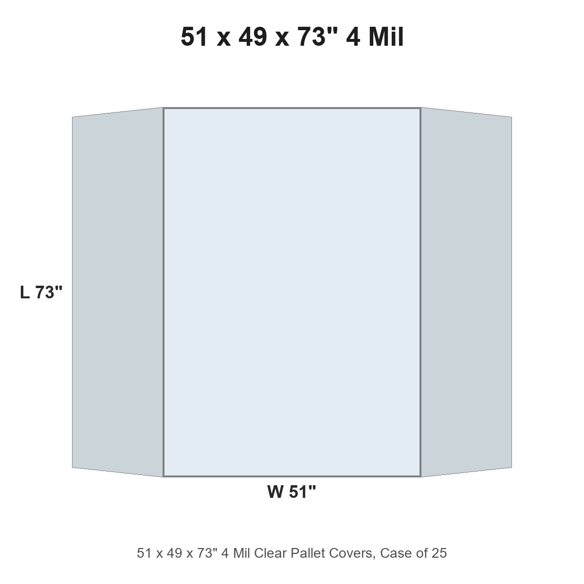 51 x 49 x 73" 4 Mil Clear Pallet Covers