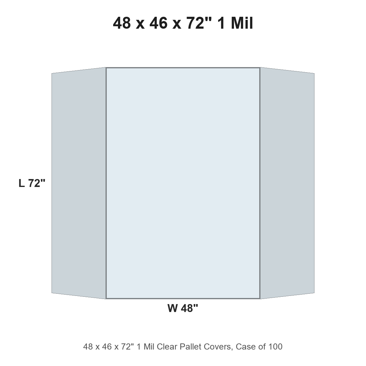 48 x 46 x 72" 1 Mil Clear Pallet Covers