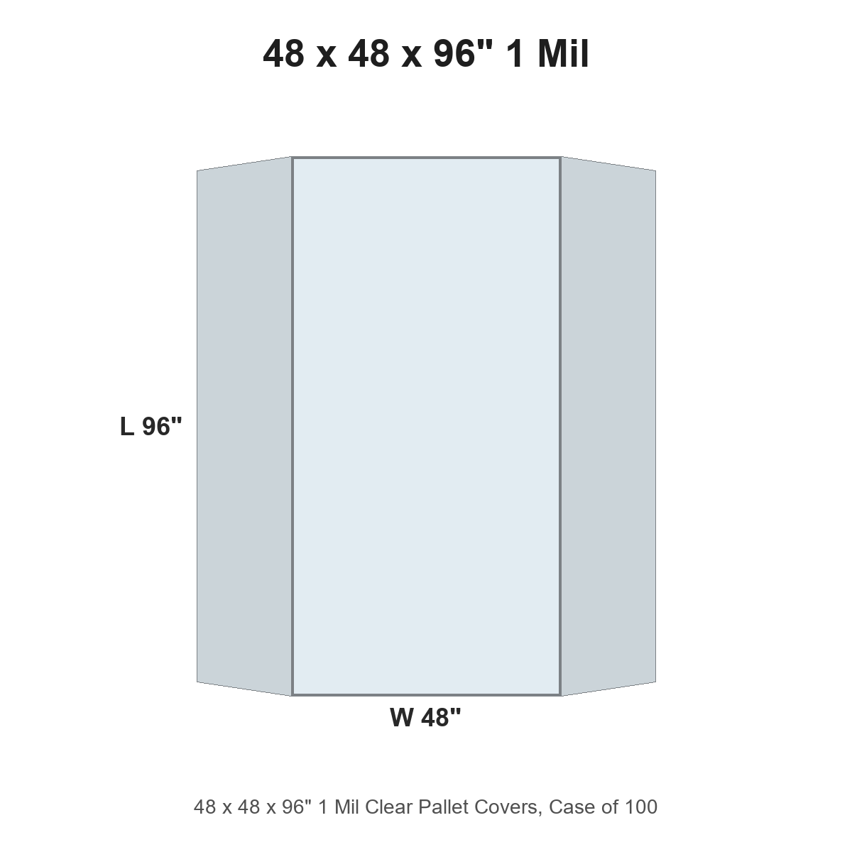 48 x 48 x 96" 1 Mil Clear Pallet Covers