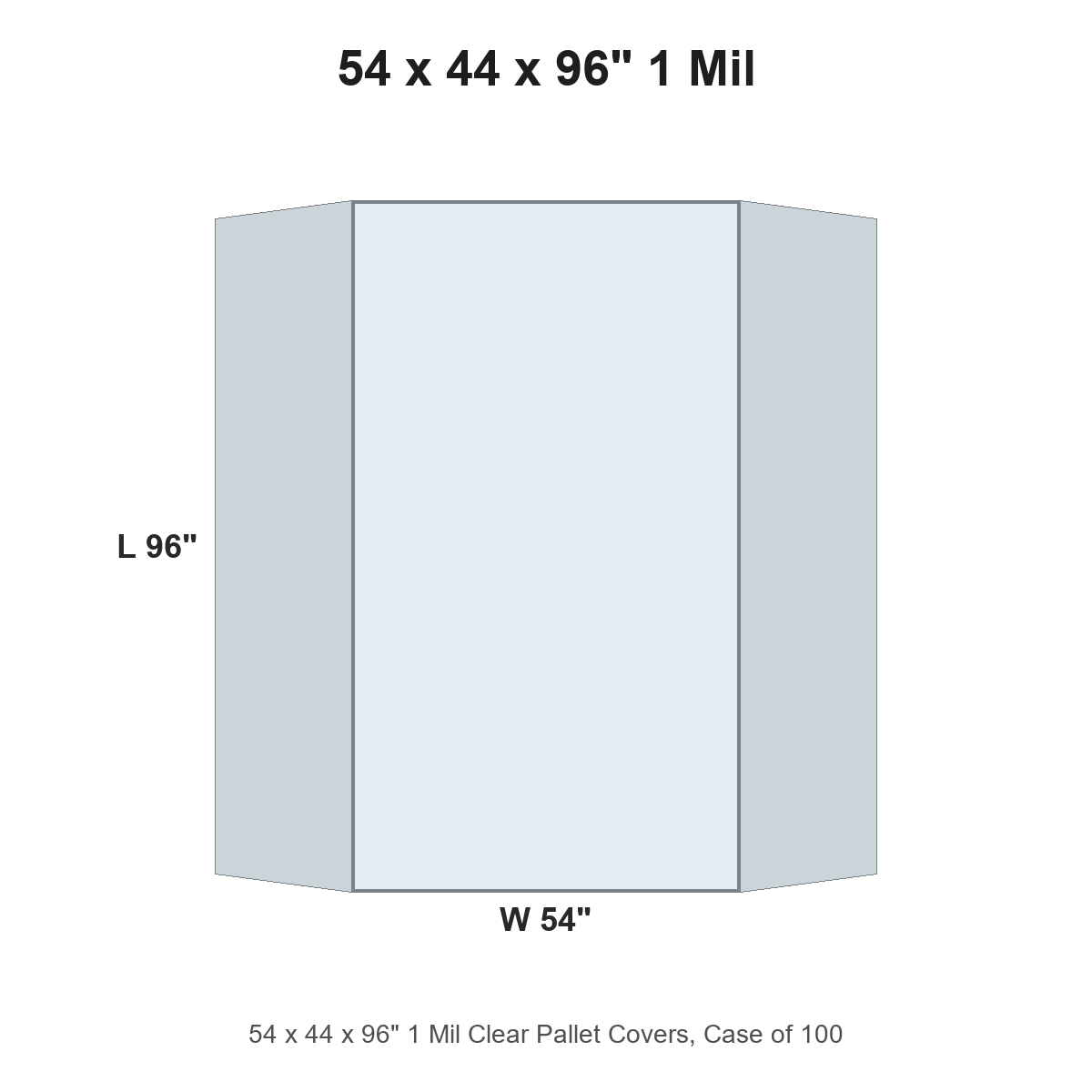 54 x 44 x 96" 1 Mil Clear Pallet Covers
