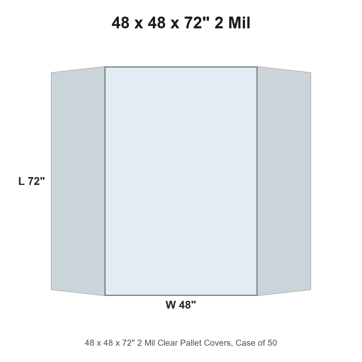 48 x 48 x 72" 2 Mil Clear Pallet Covers
