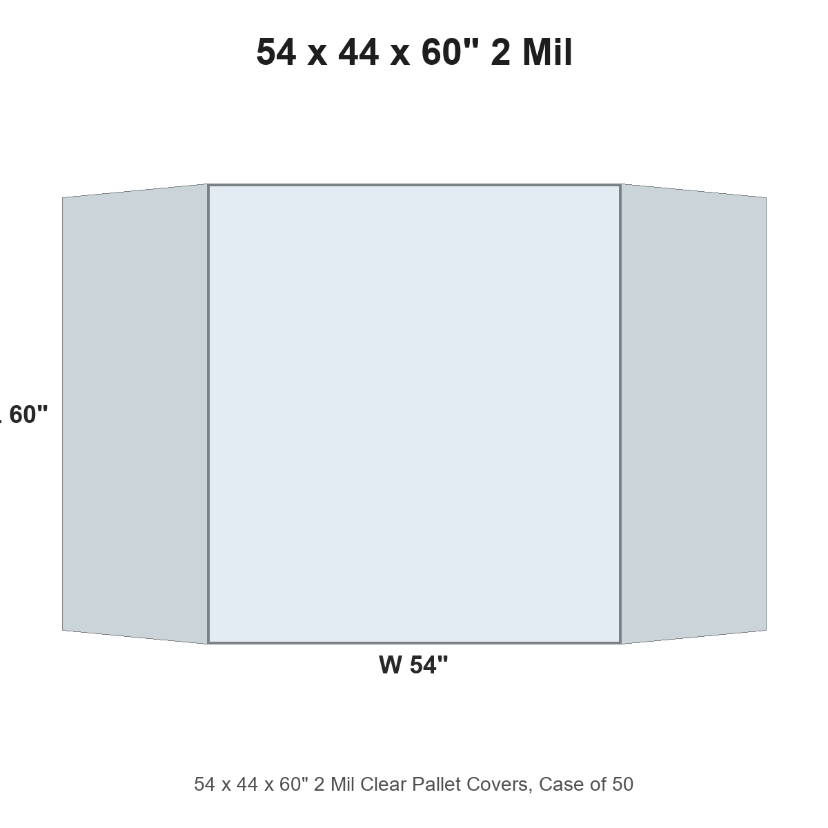 54 x 44 x 60" 2 Mil Clear Pallet Covers