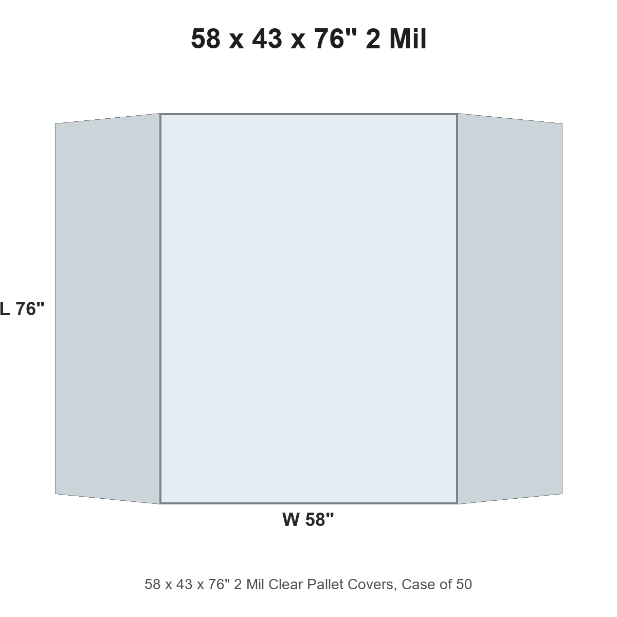 58 x 43 x 76" 2 Mil Clear Pallet Covers