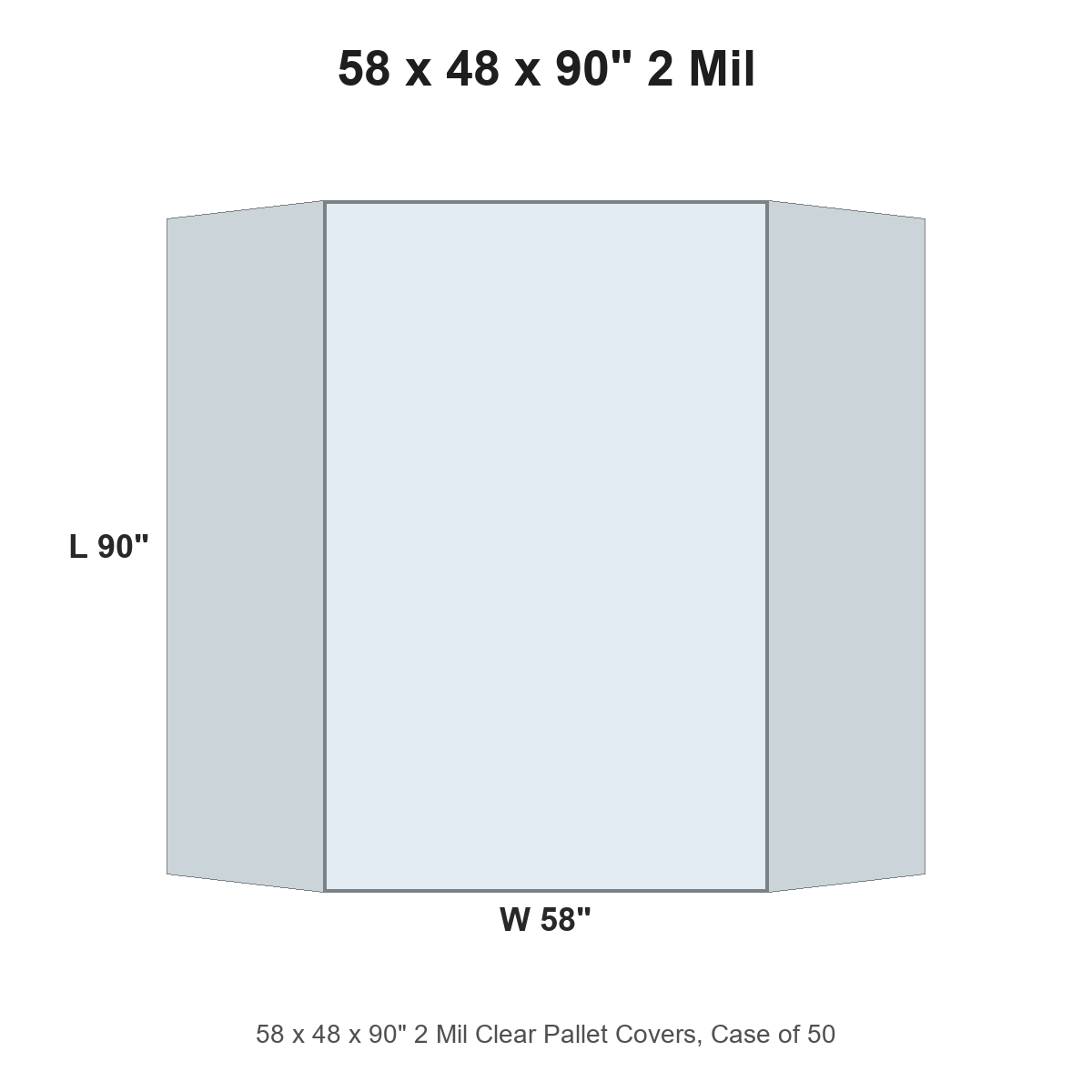 58 x 48 x 90" 2 Mil Clear Pallet Covers