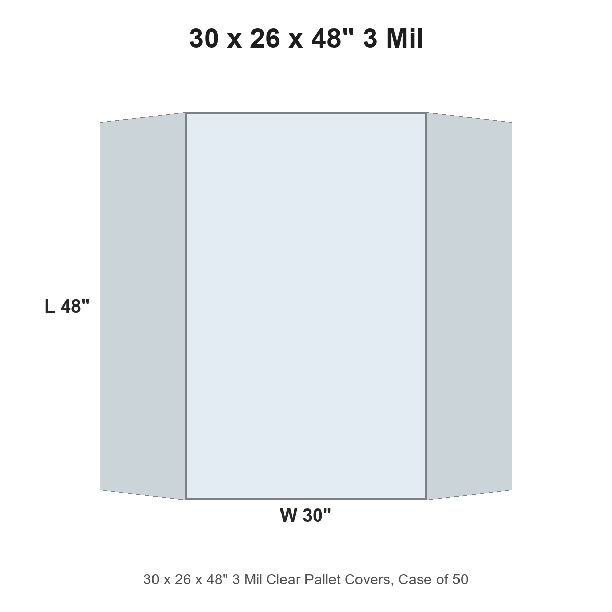 30 x 26 x 48" 3 Mil Clear Pallet Covers