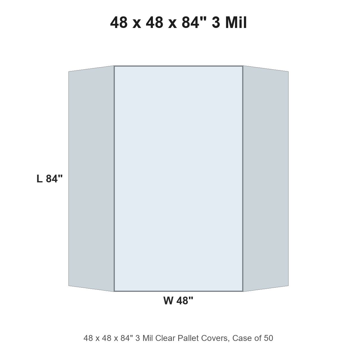48 x 48 x 84" 3 Mil Clear Pallet Covers