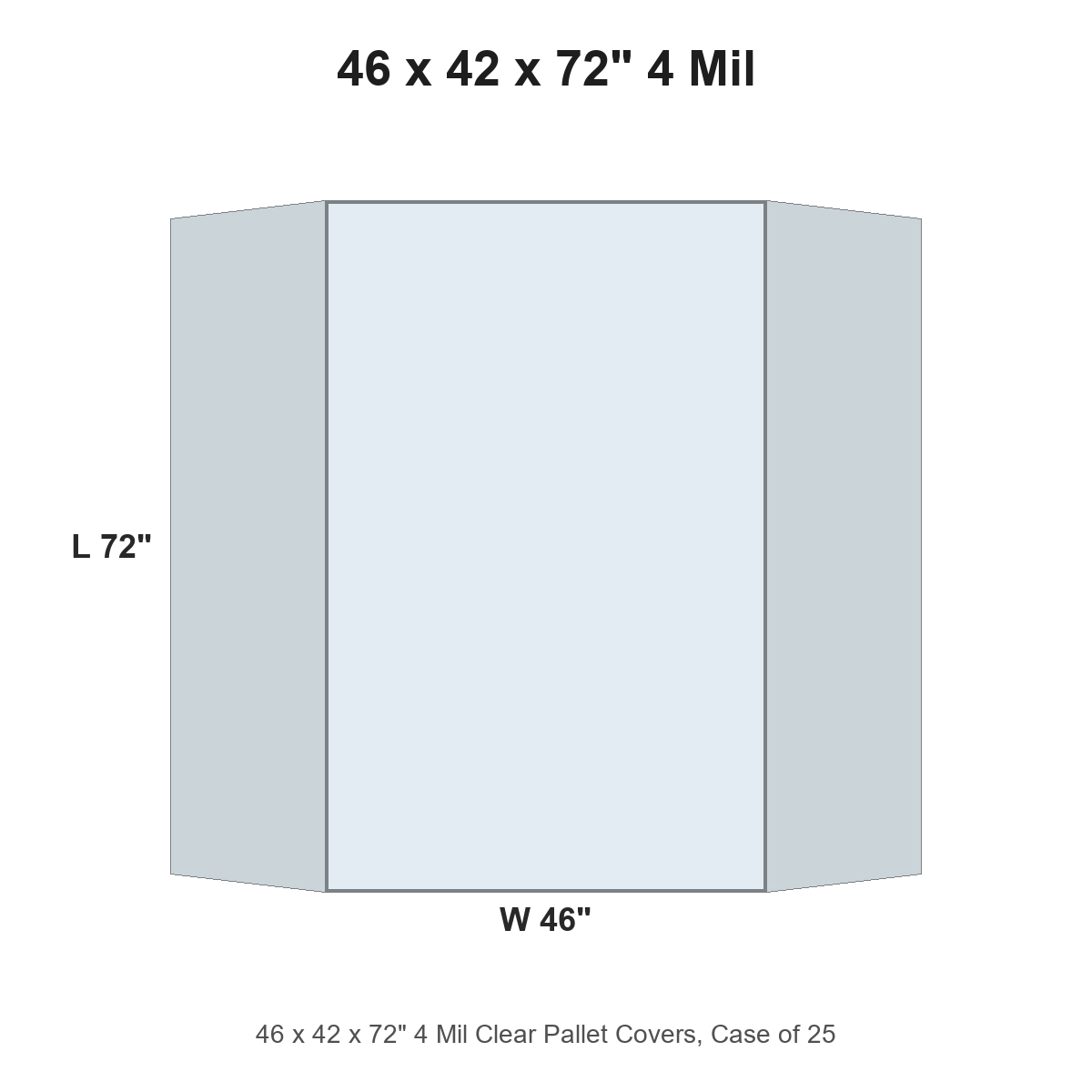 46 x 42 x 72" 4 Mil Clear Pallet Covers