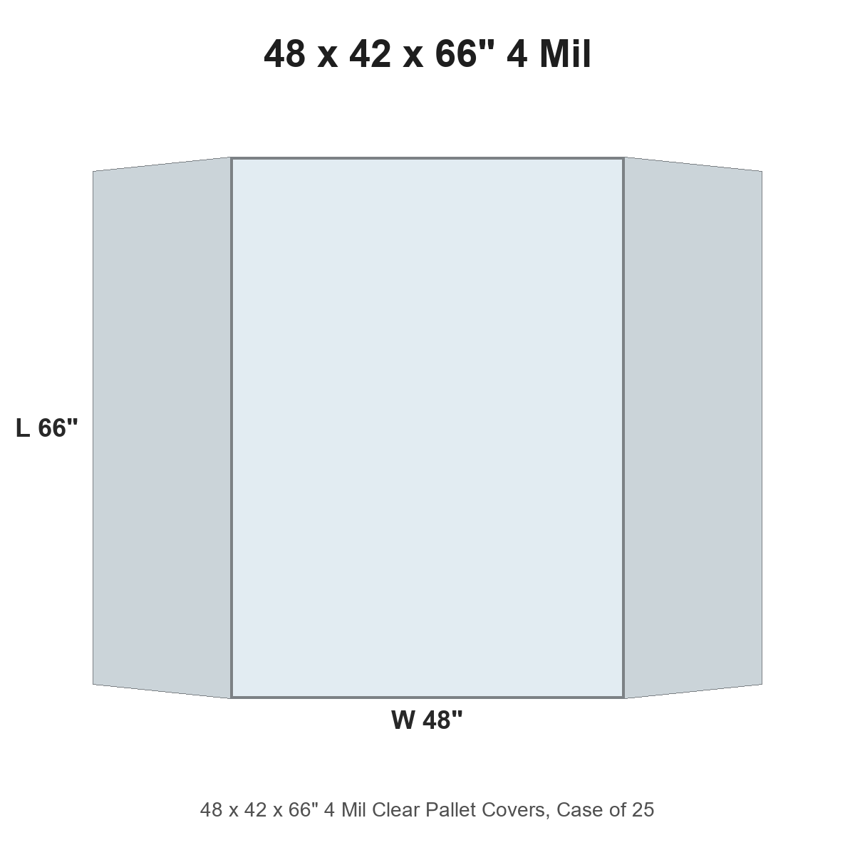 48 x 42 x 66" 4 Mil Clear Pallet Covers