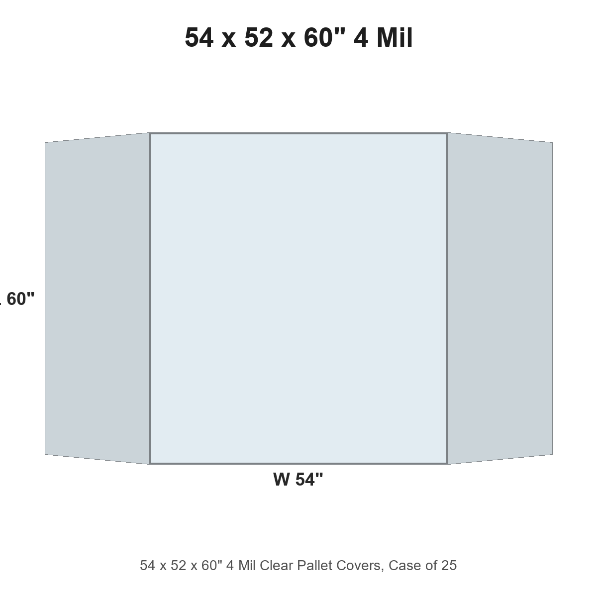 54 x 52 x 60" 4 Mil Clear Pallet Covers