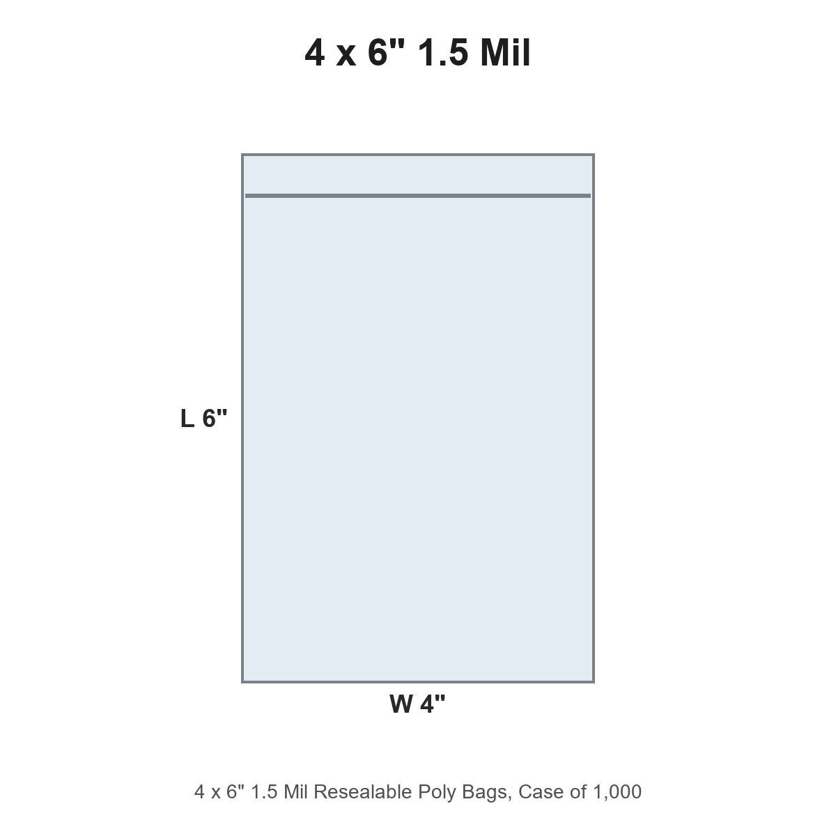 4 x 6" 1.5 Mil Resealable Poly Bags