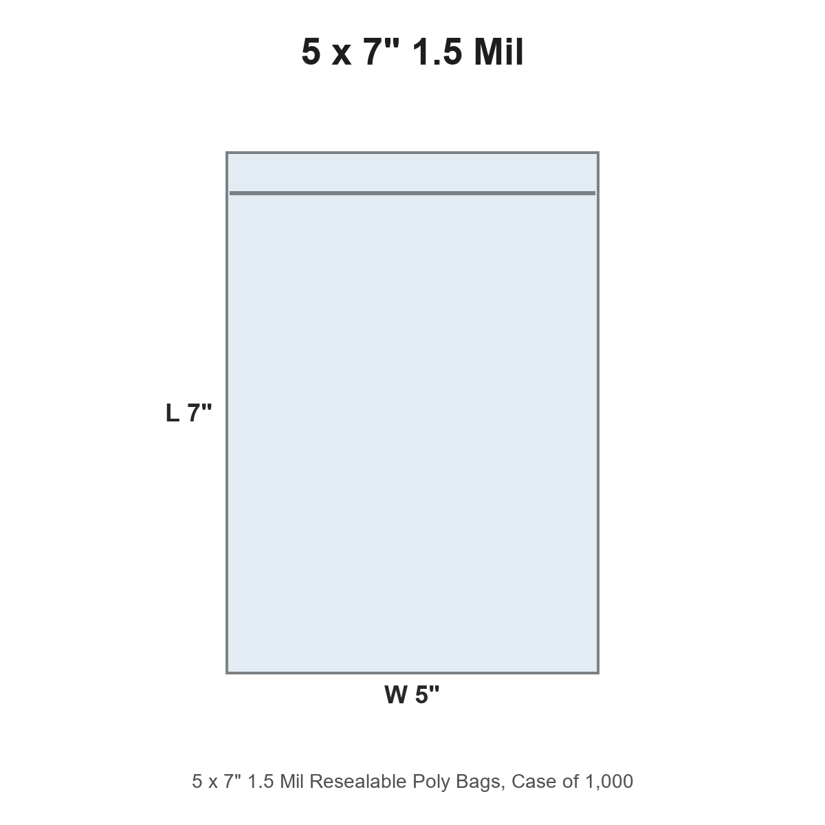 5 x 7" 1.5 Mil Resealable Poly Bags