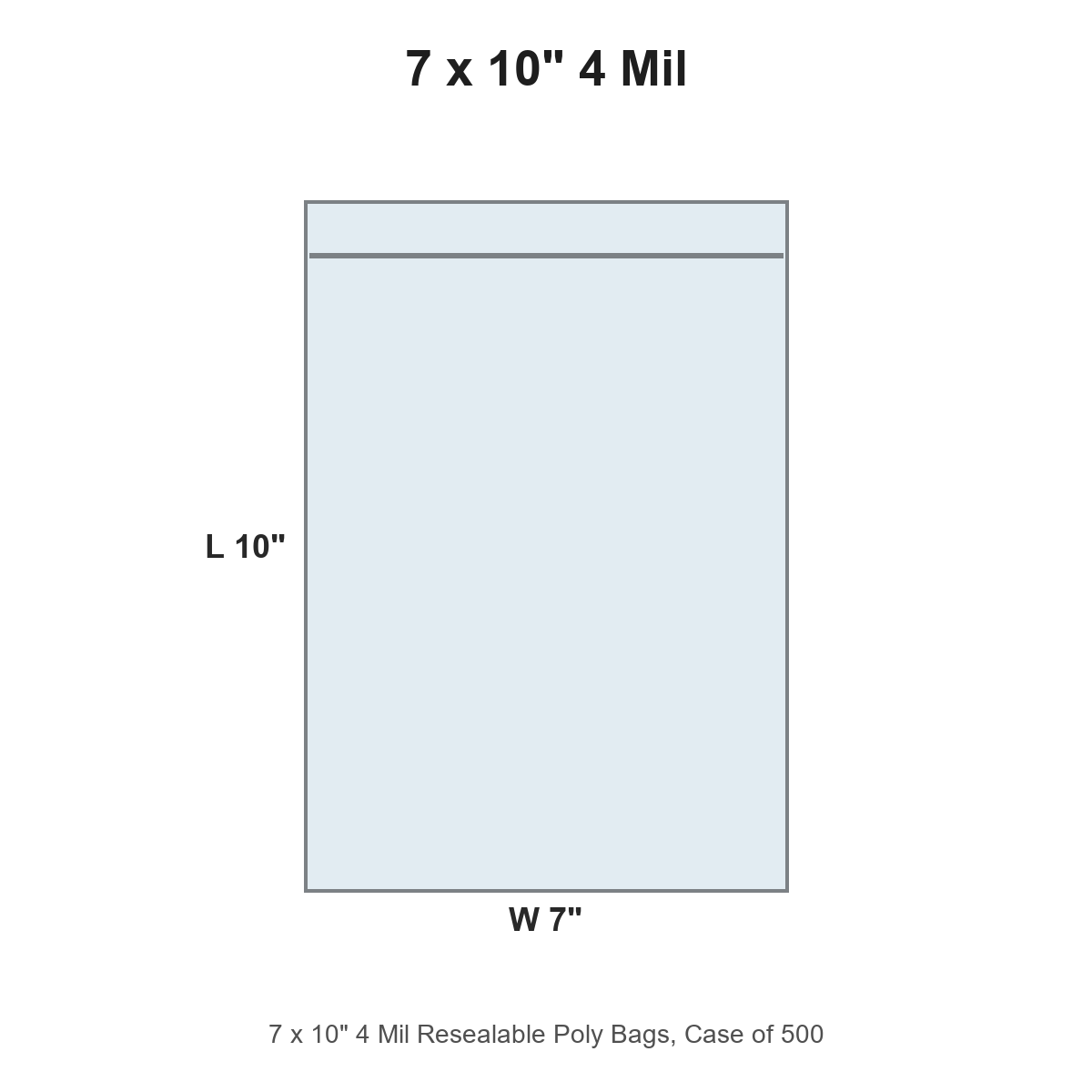 7 x 10" 4 Mil Resealable Poly Bags