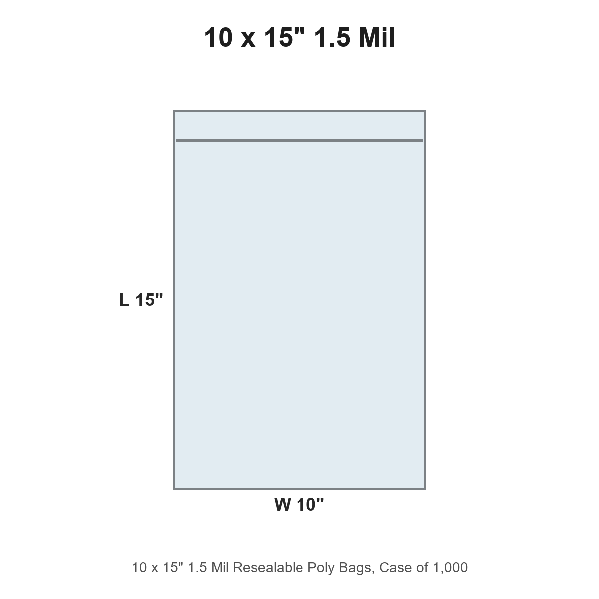 10 x 15" 1.5 Mil Resealable Poly Bags