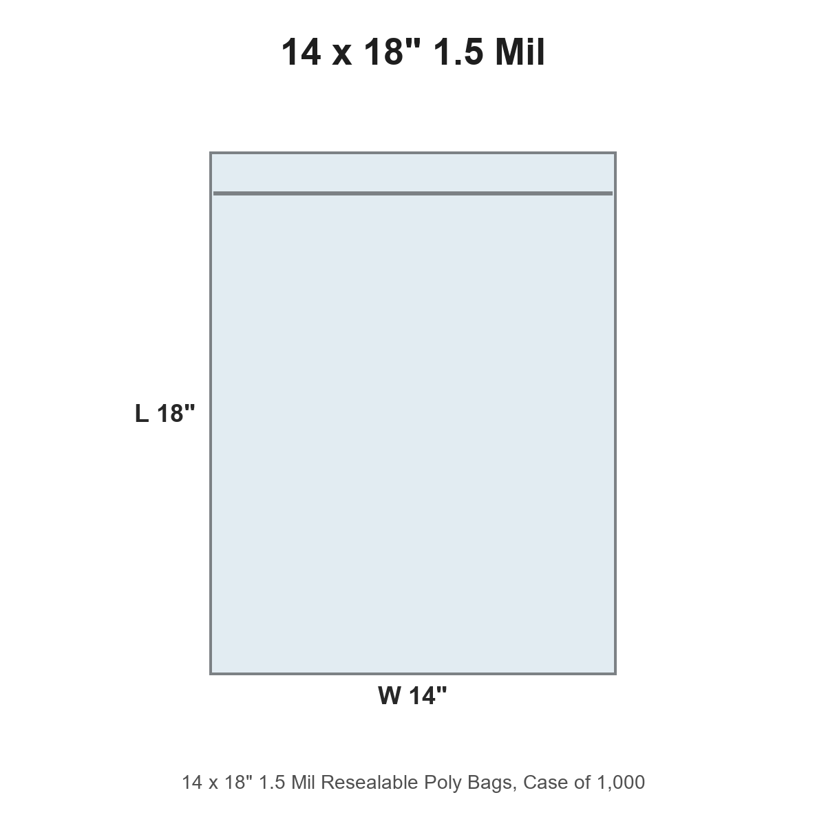 14 x 18" 1.5 Mil Resealable Poly Bags