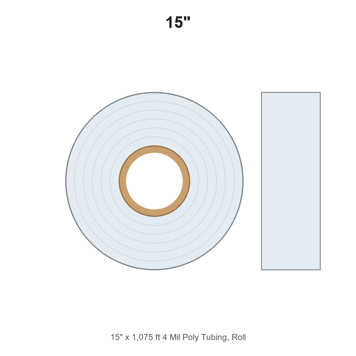 15" x 1,075 ft 4 Mil Poly Tubing, Roll