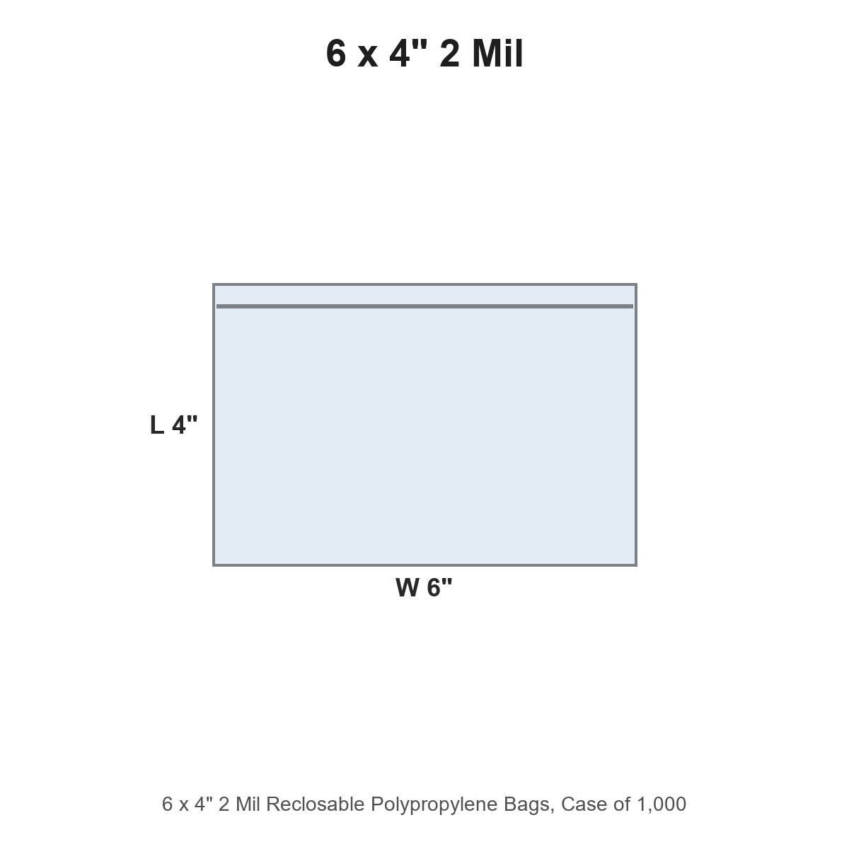 6 x 4" 2 Mil Reclosable Polypropylene Bags