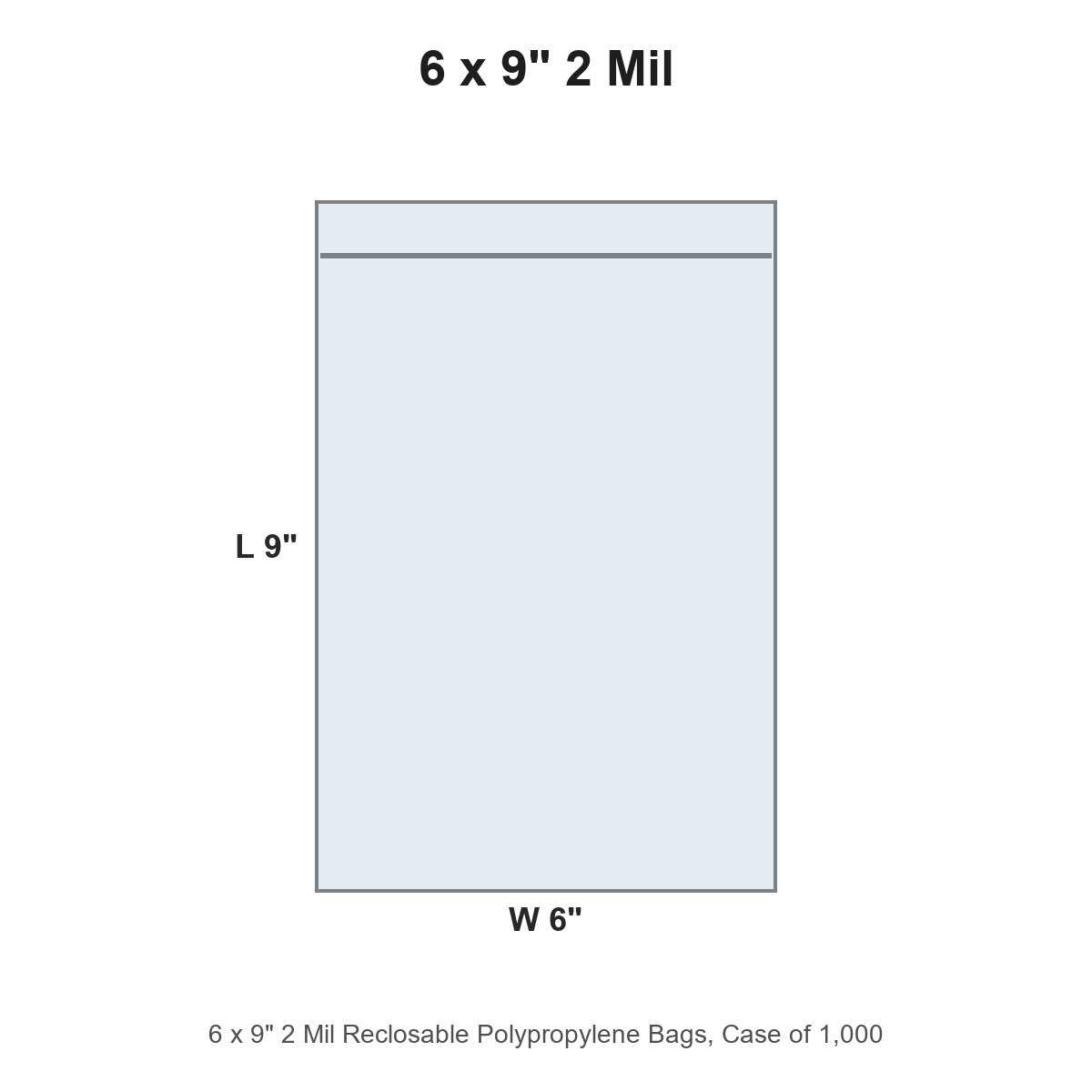 6 x 9" 2 Mil Reclosable Polypropylene Bags