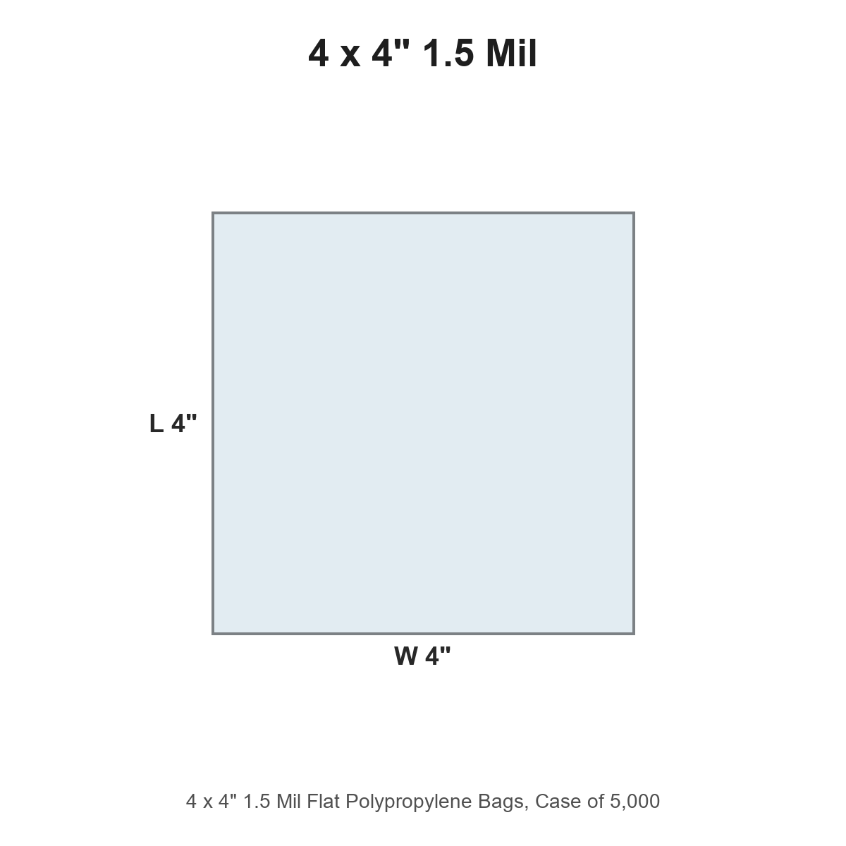 4 x 4" 1.5 Mil Flat Polypropylene Bags