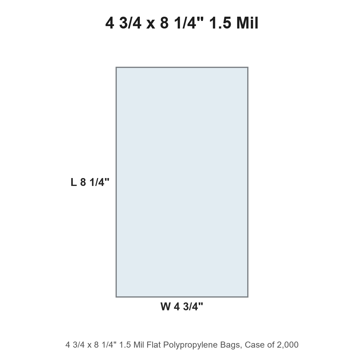 4 3/4 x 8 1/4" 1.5 Mil Flat Polypropylene Bags