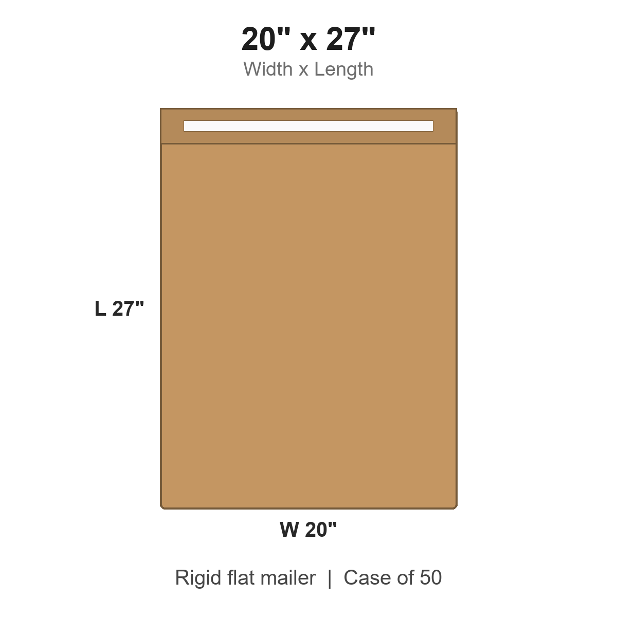 20" x 27" Self-Seal Kraft Rigid Flat Mailers Plus