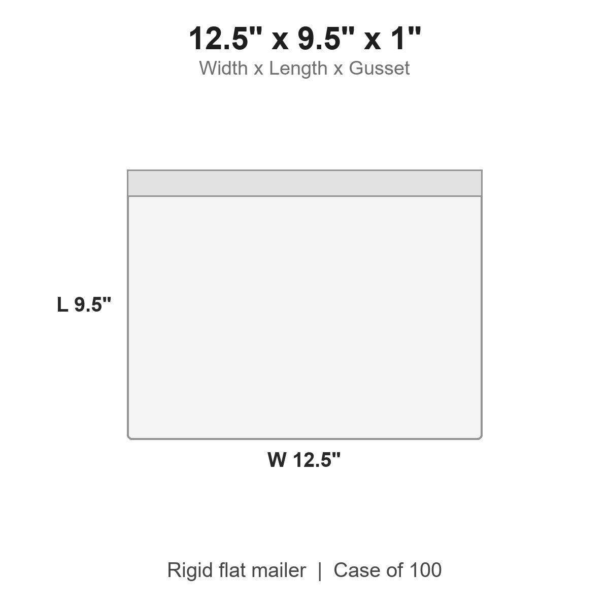12.5" x 9.5" x 1" White Rigid Flat Mailers Gusseted