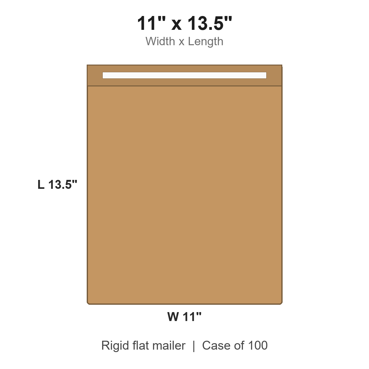 11" x 13.5" Self-Seal Kraft Rigid Flat Mailers Plus