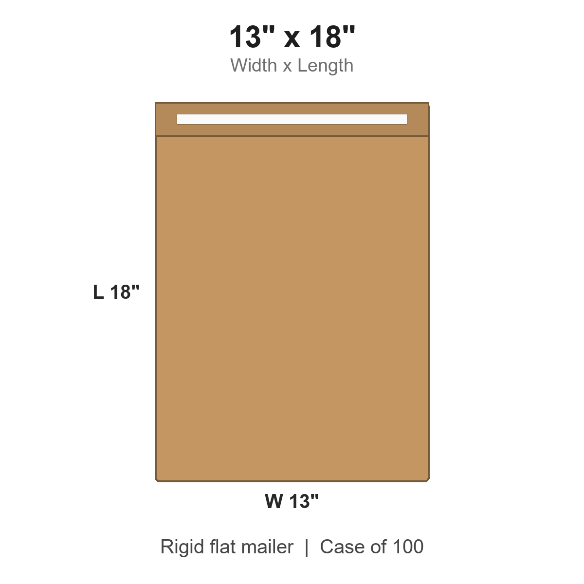 13" x 18" Self-Seal Kraft Rigid Flat Mailers Plus