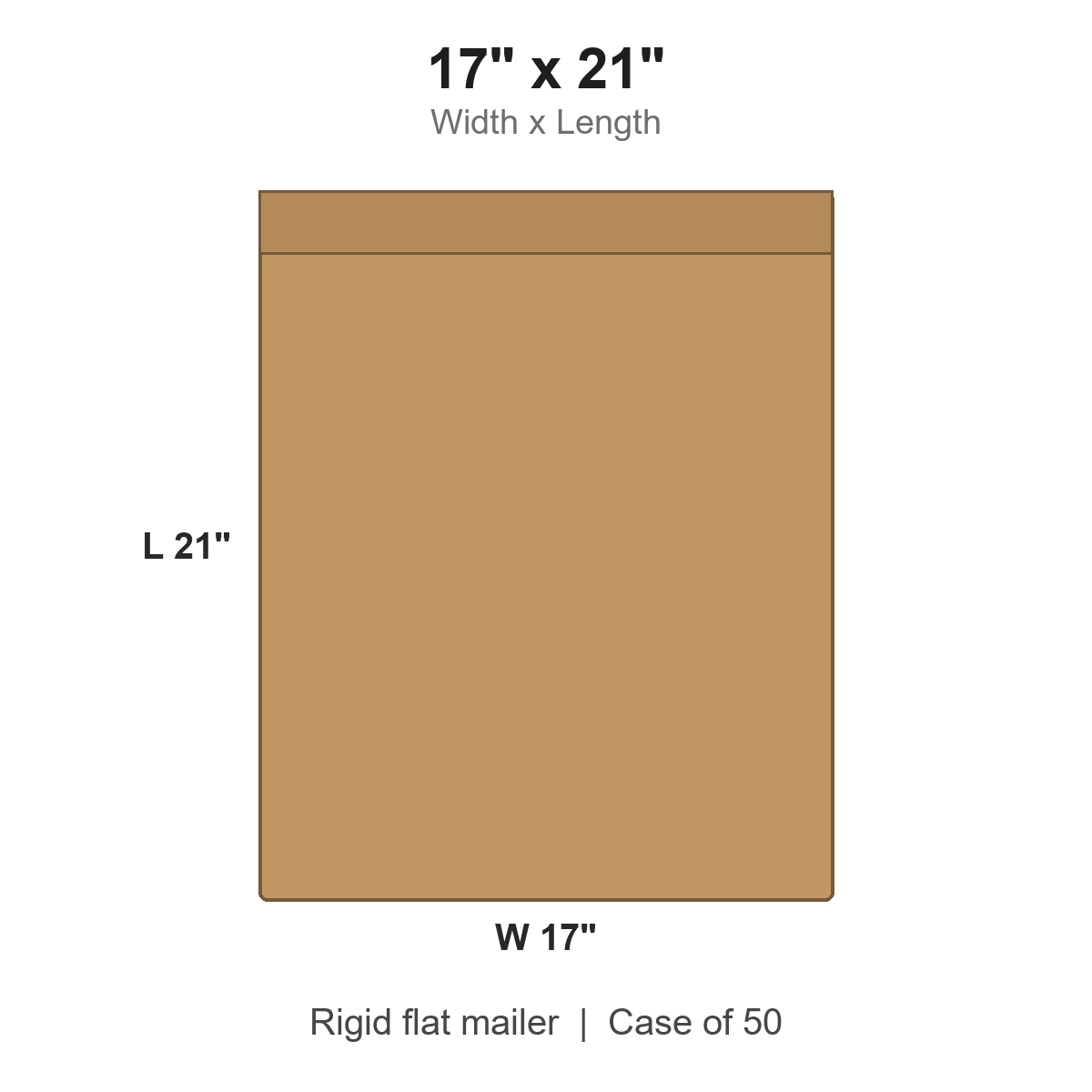 17" x 21" Kraft Rigid Flat Mailers