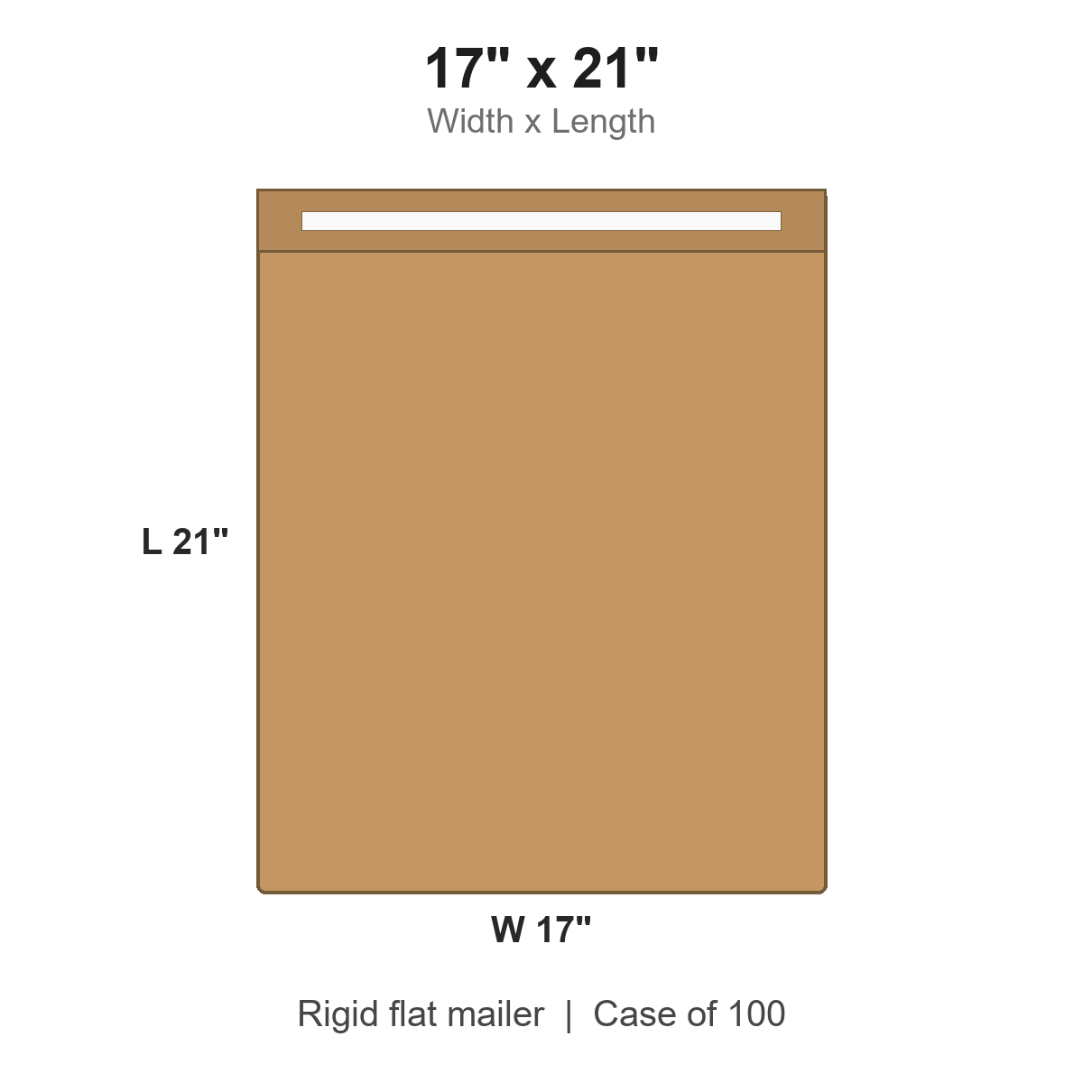 17" x 21" Self-Seal Kraft Rigid Flat Mailers Plus