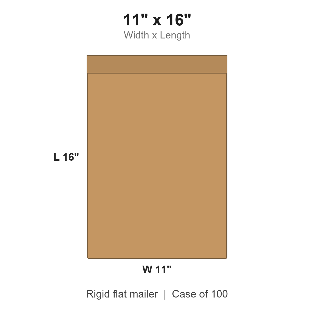 11" x 16" Kraft Rigid Flat Mailers