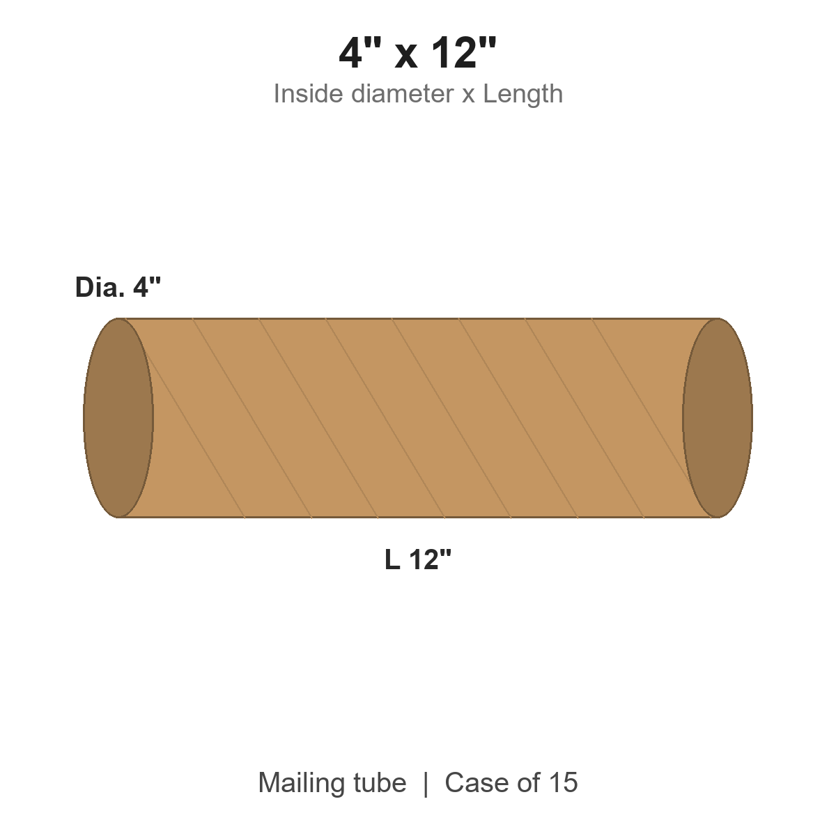 4" x 12" Crimped-End Kraft Mailing Tubes