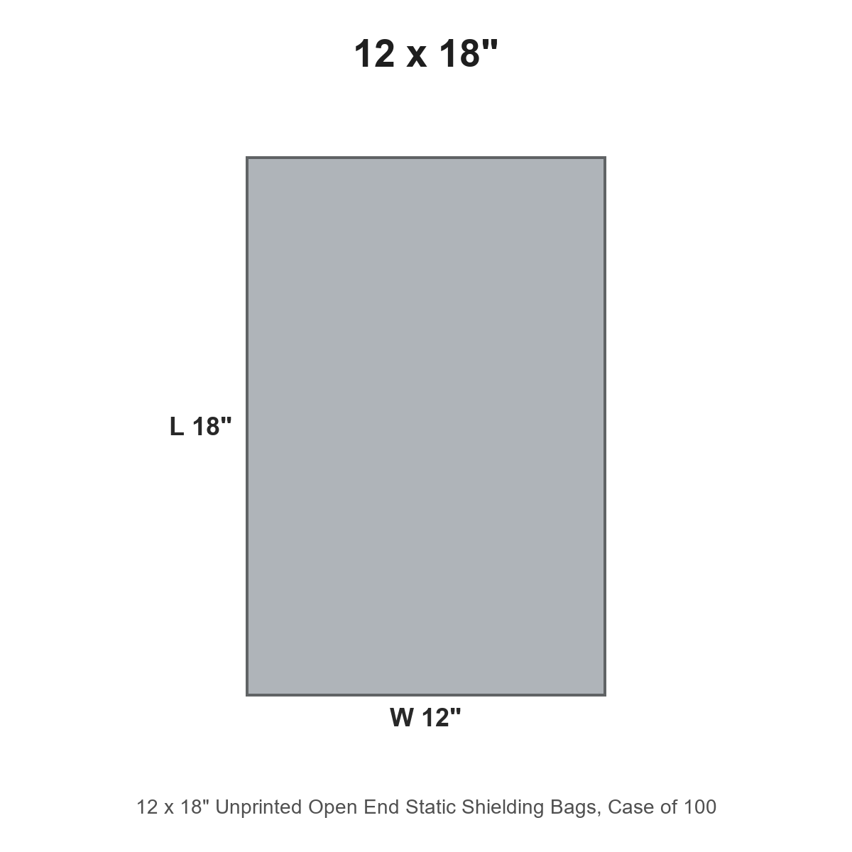 12 x 18" Unprinted Open End Static Shielding Bags
